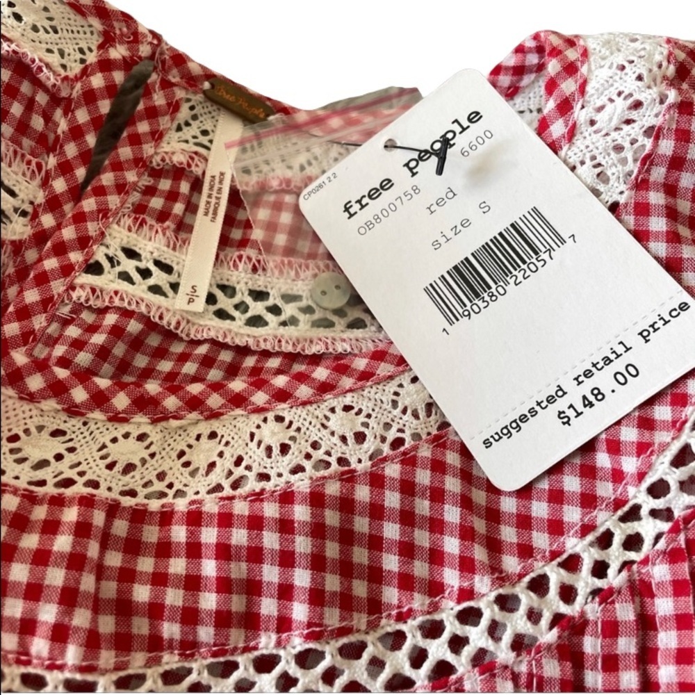 🛑 FINAL MARKDOWN🛑 FREE PEOPLE SUNNY DAY GINGHAM DRESS - Picture 4 of 6